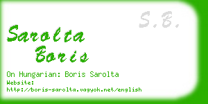 sarolta boris business card